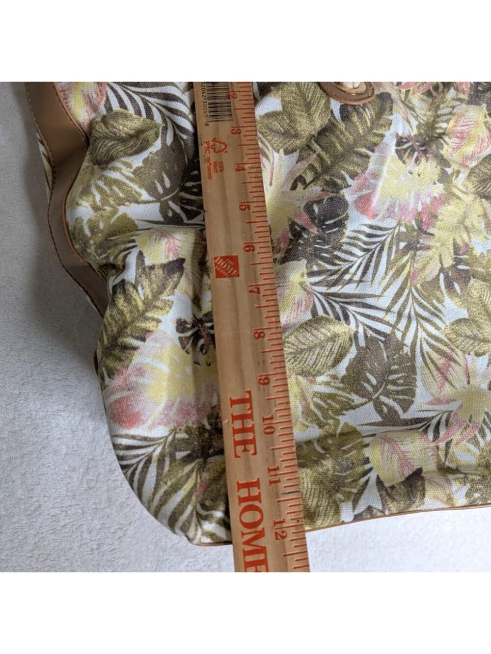 Margaritaville Tropical Print Canvas Tote Bag With Rope Handles & Faux Leather B - Picture 6 of 11